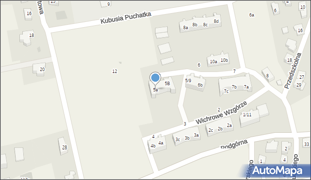 Sierakowice, Wichrowe Wzgórze, 5a, mapa Sierakowice