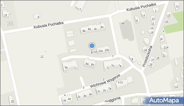 Sierakowice, Wichrowe Wzgórze, 6, mapa Sierakowice