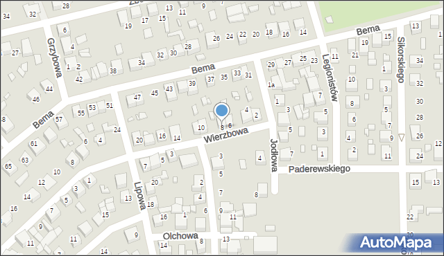 Siewierz, Wierzbowa, 8, mapa Siewierz