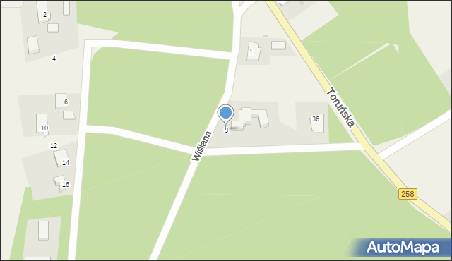 Silno, Wiślana, 3, mapa Silno