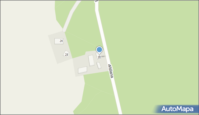 Silno, Wiślana, 30, mapa Silno