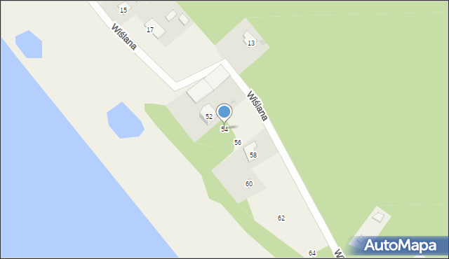 Silno, Wiślana, 54, mapa Silno