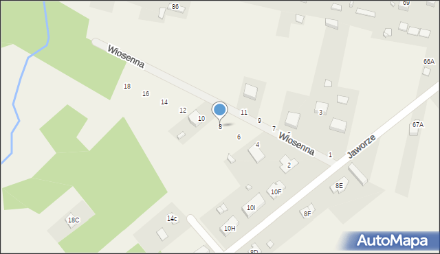 Siodła, Wiosenna, 8, mapa Siodła