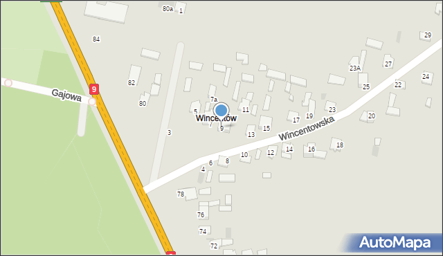 Skaryszew, Wincentowska, 9, mapa Skaryszew