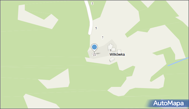 Skawinki, Wilkówka, 11, mapa Skawinki