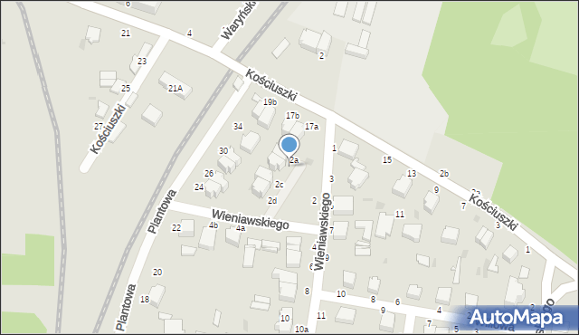 Skierniewice, Wieniawskiego Henryka, 2b, mapa Skierniewic