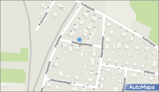 Skierniewice, Wieniawskiego Henryka, 4a, mapa Skierniewic