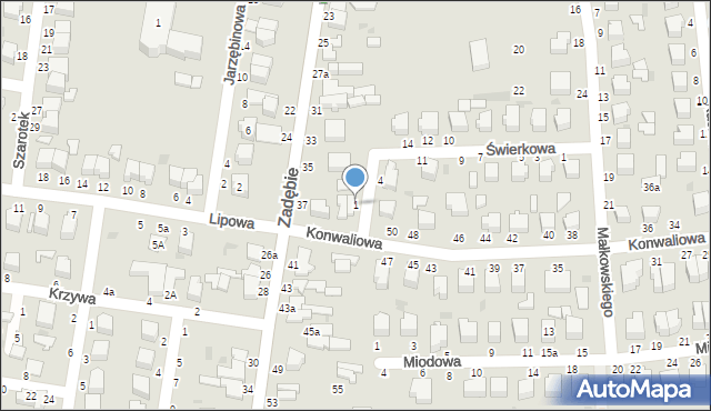 Skierniewice, Wierzbowa, 1, mapa Skierniewic