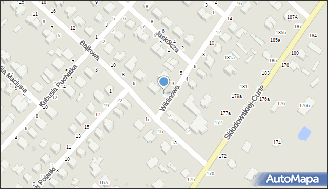 Skierniewice, Wiklinowa, 1, mapa Skierniewic