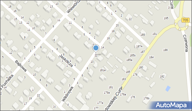 Skierniewice, Wiklinowa, 12, mapa Skierniewic