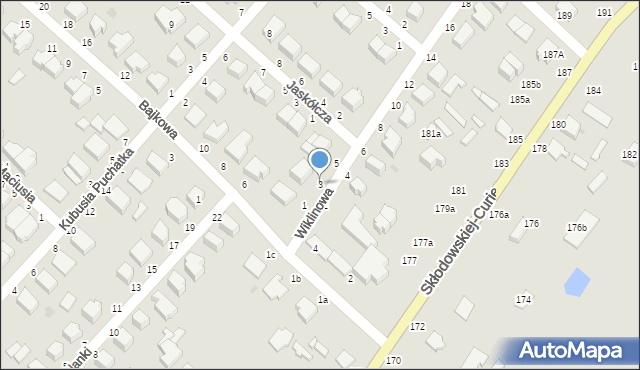 Skierniewice, Wiklinowa, 3, mapa Skierniewic