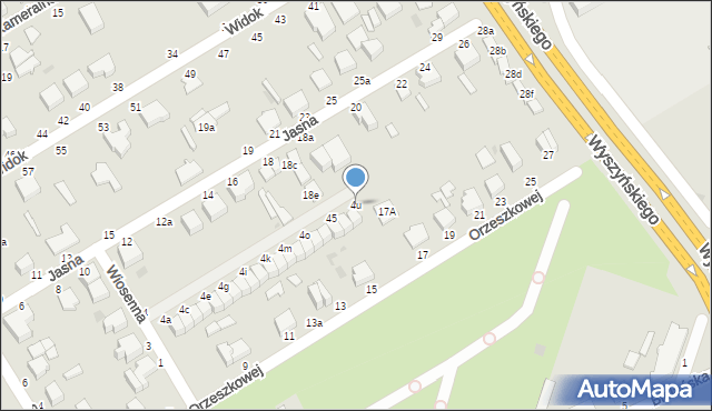 Skierniewice, Wiosenna, 4u, mapa Skierniewic