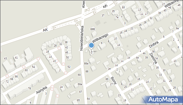 Skierniewice, Witkacego Stanisława, 2, mapa Skierniewic