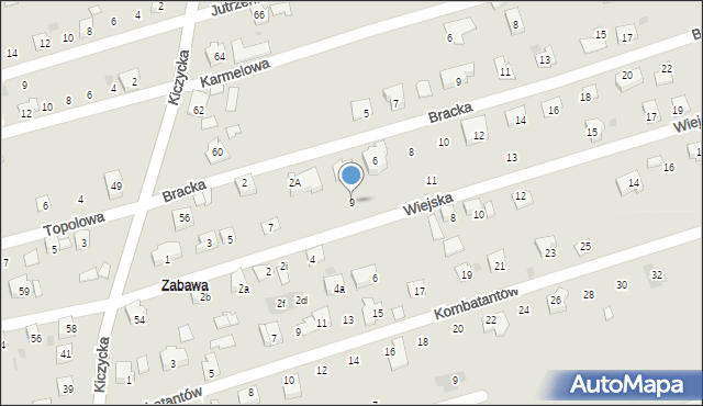 Skoczów, Wiejska, 9, mapa Skoczów