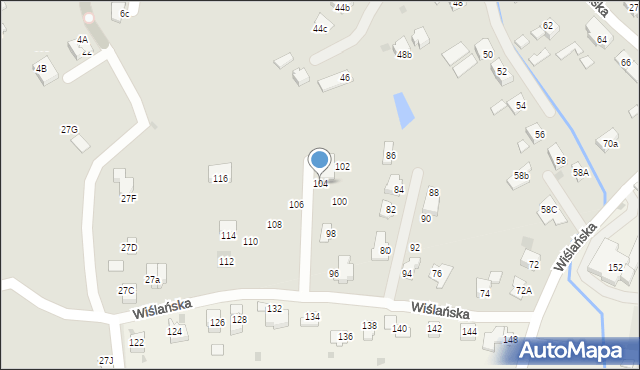 Skoczów, Wiślańska, 104, mapa Skoczów