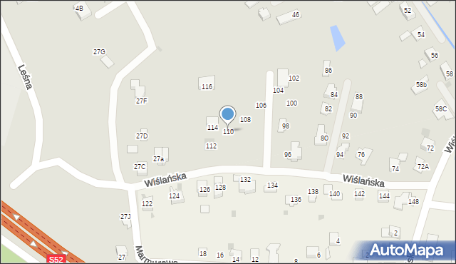 Skoczów, Wiślańska, 110, mapa Skoczów