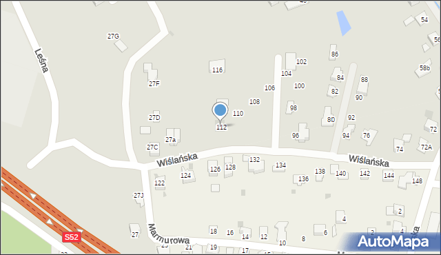 Skoczów, Wiślańska, 112, mapa Skoczów