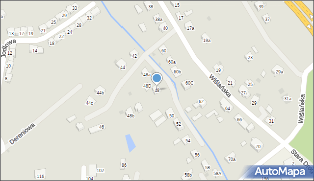 Skoczów, Wiślańska, 48, mapa Skoczów