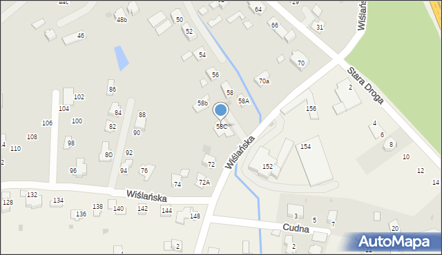 Skoczów, Wiślańska, 58C, mapa Skoczów