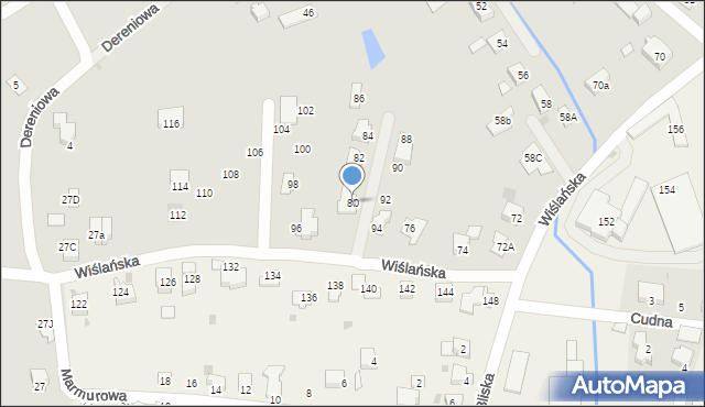 Skoczów, Wiślańska, 80, mapa Skoczów