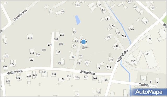 Skoczów, Wiślańska, 90, mapa Skoczów