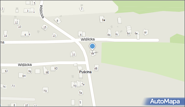 Skoczów, Wiślicka, 4a, mapa Skoczów