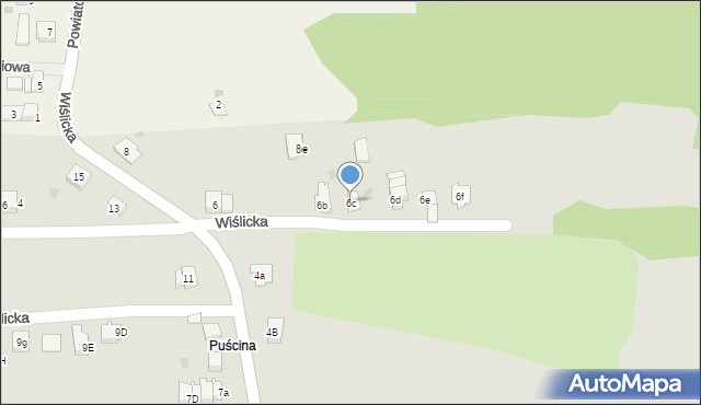 Skoczów, Wiślicka, 6c, mapa Skoczów