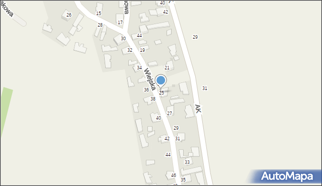 Skopanie, Wiejska, 25, mapa Skopanie