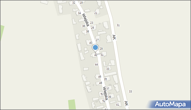 Skopanie, Wiejska, 42, mapa Skopanie