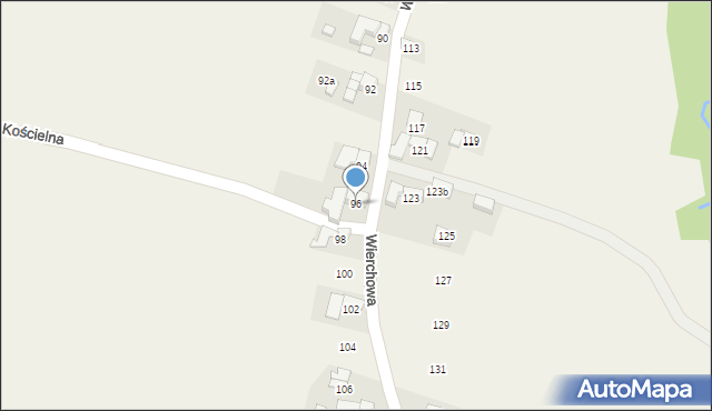 Skrzypne, Wierchowa, 96, mapa Skrzypne