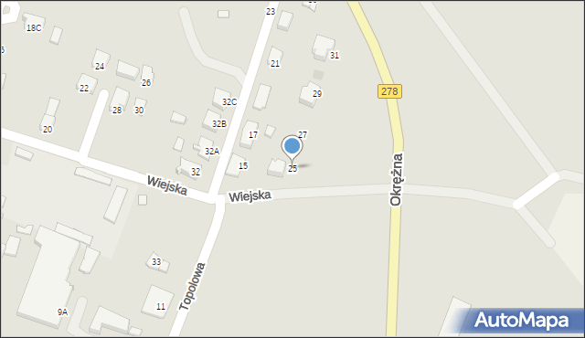 Sława, Wiejska, 25, mapa Sława