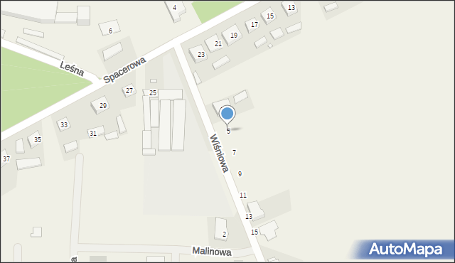 Śliwniki, Wiśniowa, 5, mapa Śliwniki