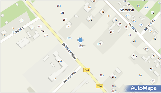 Słomczyn, Wilanowska, 165, mapa Słomczyn