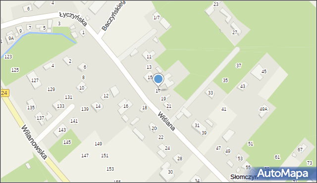Słomczyn, Wiślana, 17, mapa Słomczyn