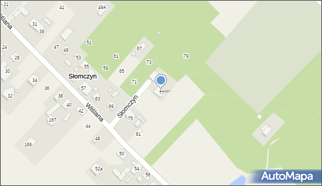 Słomczyn, Wiślana, 77, mapa Słomczyn