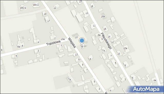 Słońsk, Wiejska, 8, mapa Słońsk