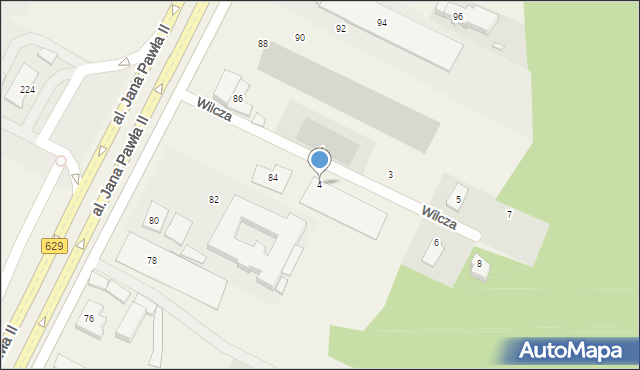 Słupno, Wilcza, 4, mapa Słupno