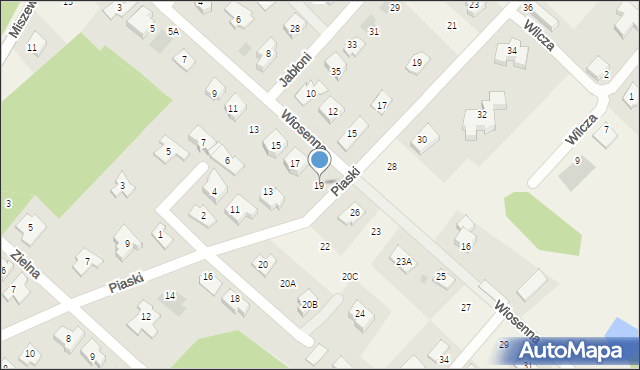 Słupno, Wiosenna, 19, mapa Słupno
