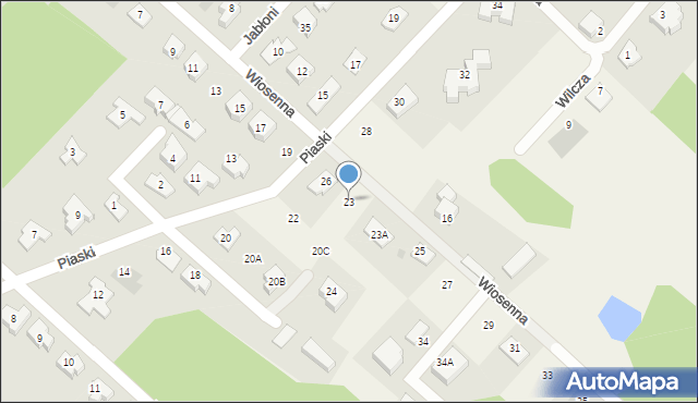 Słupno, Wiosenna, 23, mapa Słupno