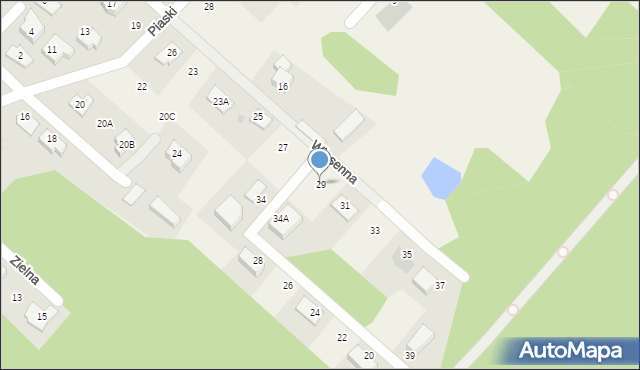 Słupno, Wiosenna, 29, mapa Słupno