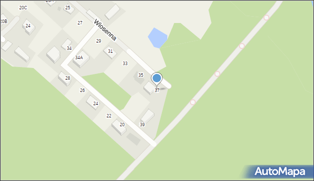 Słupno, Wiosenna, 37, mapa Słupno