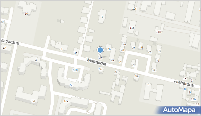 Słupsk, Wiatraczna, 2c, mapa Słupska