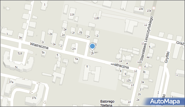 Słupsk, Wiatraczna, 2k, mapa Słupska