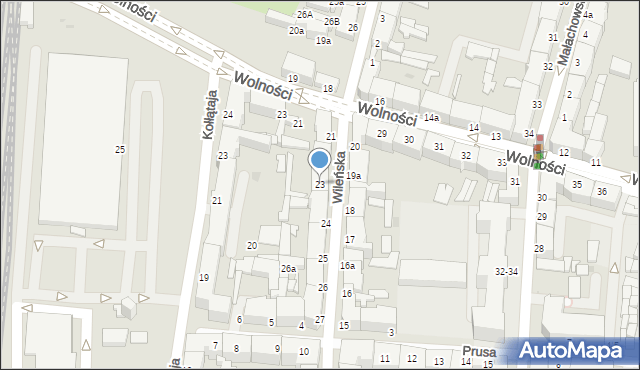 Słupsk, Wileńska, 23, mapa Słupska