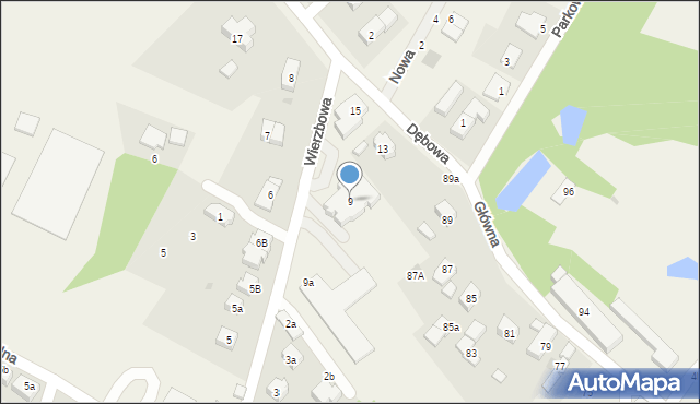 Smolec, Wierzbowa, 9, mapa Smolec