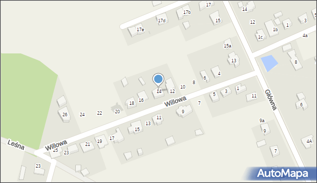 Smolec, Willowa, 14, mapa Smolec