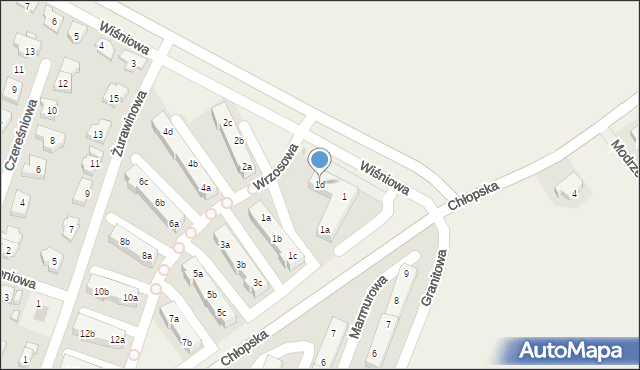 Smolec, Wiśniowa, 1d, mapa Smolec