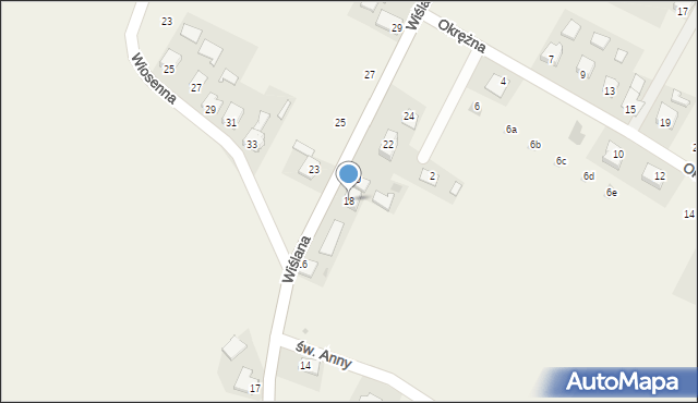 Smolice, Wiślana, 18, mapa Smolice