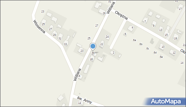 Smolice, Wiślana, 20, mapa Smolice