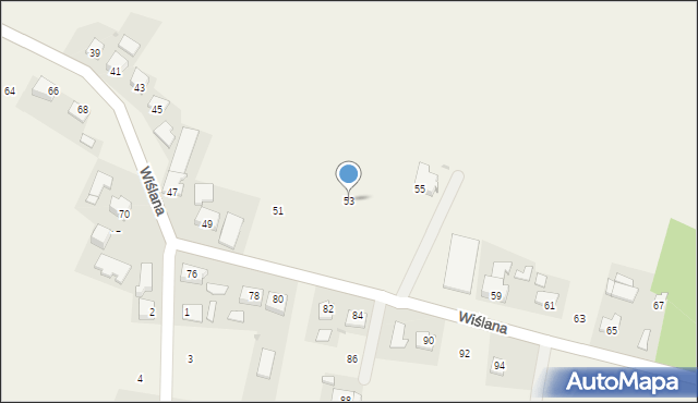 Smolice, Wiślana, 53, mapa Smolice